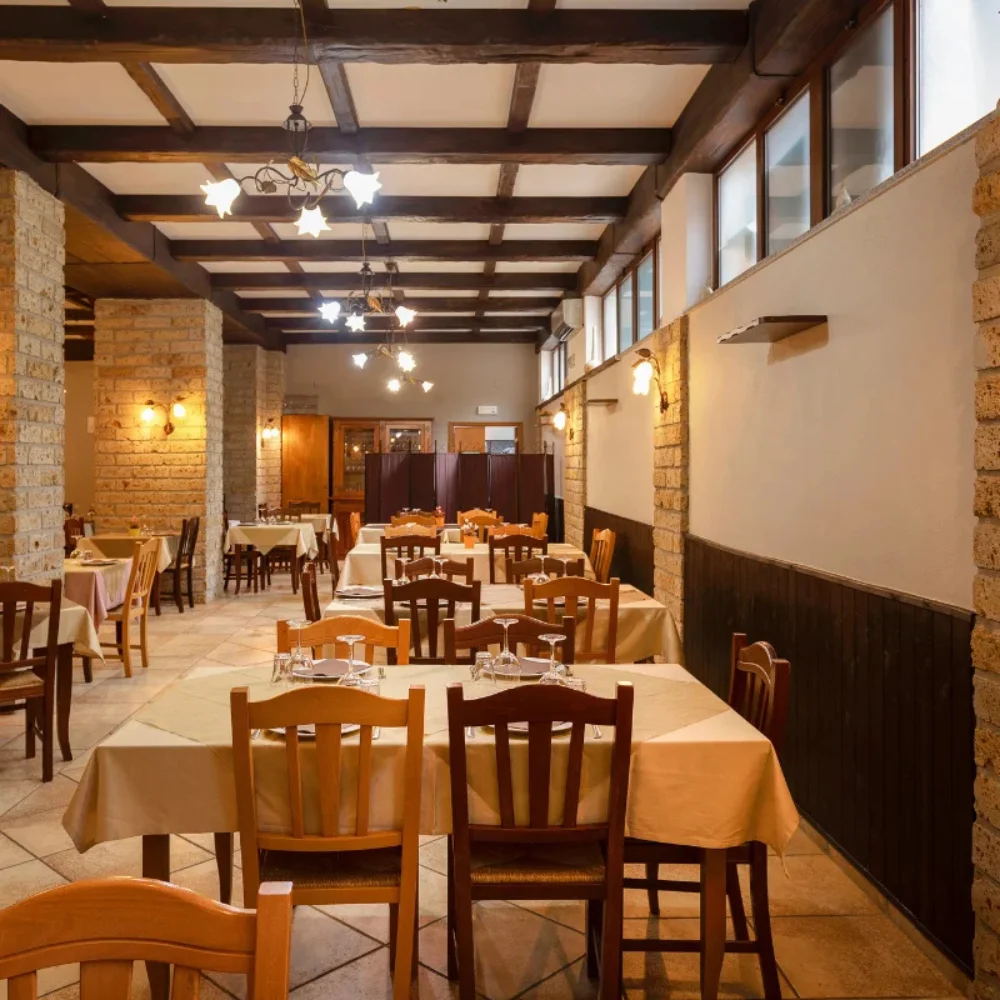 Dining room set for Easter at the farmhouse in Campania
