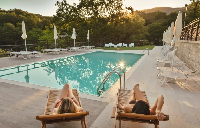Farmhouse with pool Campania - reserved sunbeds