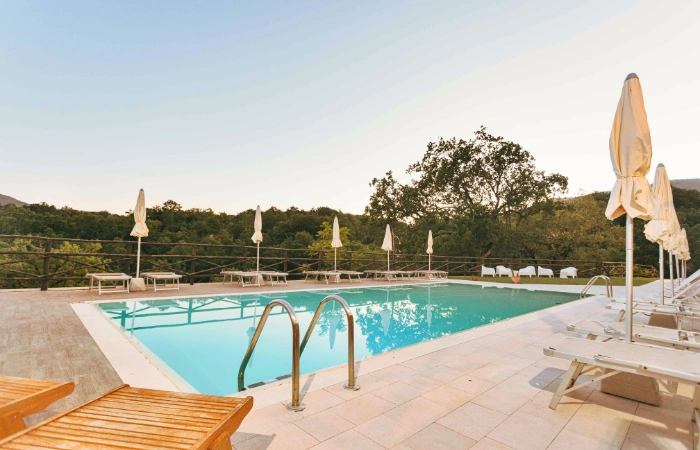 Panoramic pool farmhouse Salerno - sunset