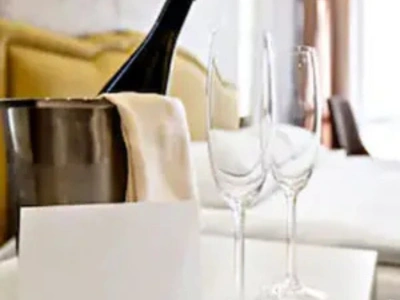 Prosecco bottle for romantic toast at farmhouse