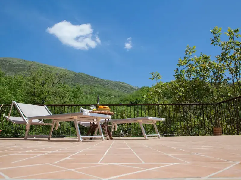 Panoramic view from farmhouse room Campania hills