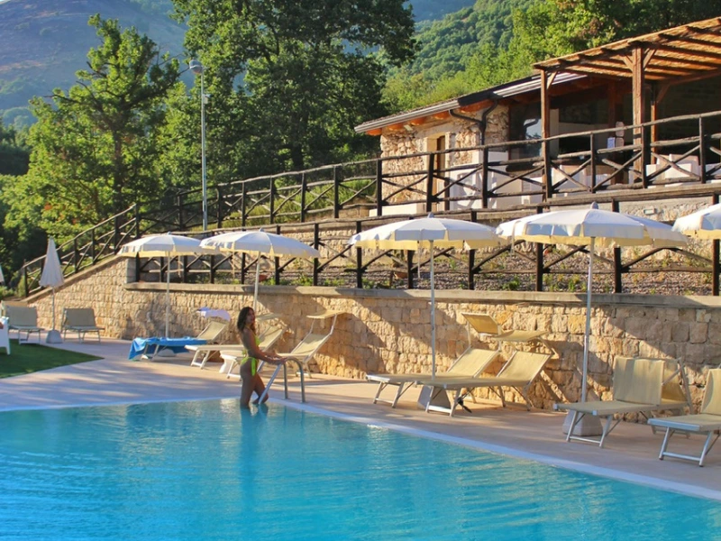 Hills view from pool summer farmhouse Campania